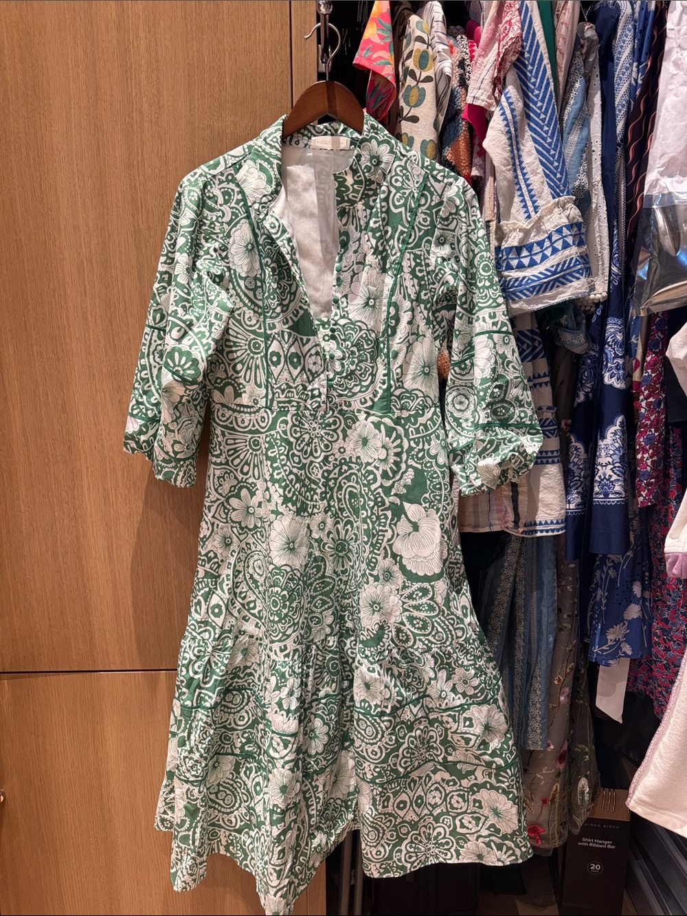 Tuckernuck Green Paisley Tiered Midi Dress
